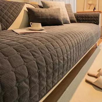 Утолщенный плюшевый чехол для дивана, европейский универсальный чехол для полотенца для дивана, нескользящий чехол для дивана, полотенце для дивана для декора гостиной 70x70cm 1pc