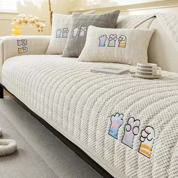 Утолщенный плюшевый чехол для дивана Nordic Universal, чехол для дивана, полотенце, нескользящий чехол для дивана, полотенце для гостиной, домашний декор A 70x70