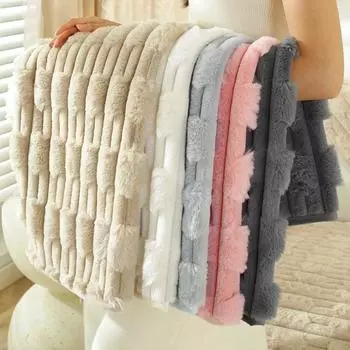 Утолщенный плюшевый чехол для дивана, новое полотенце в китайском стиле, универсальный нескользящий коврик для дивана, теплые чехлы для дивана, подушка для дивана для гостиной и дома 30x50cm pillowcase розовый