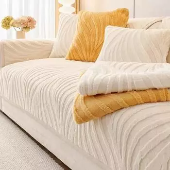 Утолщенный плюшевый чехол для дивана с кроликом для гостиной, противоскользящий универсальный коврик для дивана, полотенце для спинки дивана, защитная подушка для секционного дивана A 70x70