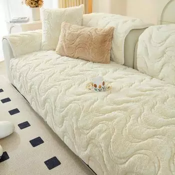 Утолщенный плюшевый чехол для дивана, скандинавский сплошной цвет, универсальные чехлы для полотенец для дивана, нескользящая подушка для дивана, полотенце для дивана для декора гостиной 1pc 45x45 pillowcase