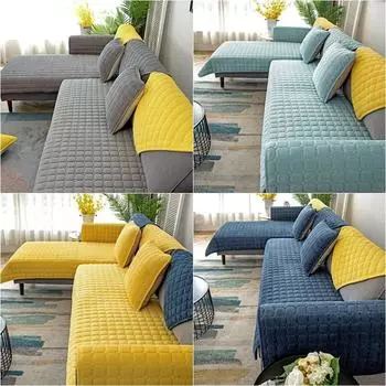 Утолщенный плюшевый чехол для дивана, скандинавский универсальный диван, комбинированный коврик для полотенец, нескользящий, нескользящий, моющийся чехол для дивана для гостиной 1pcs45x45 pillowcase