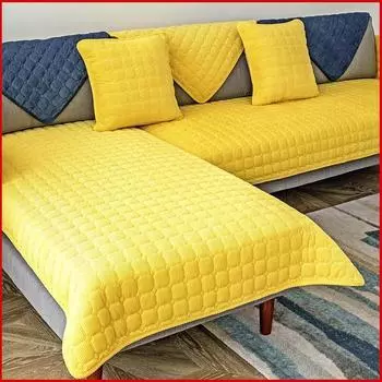 Утолщенный плюшевый чехол для дивана, универсальный чехол для дивана-полотенца, нескользящий чехол для дивана, полотенце для дивана для декора гостиной 45x45cm 1pc кофейный