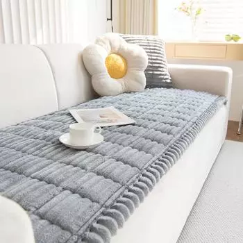 Утолщенный плюшевый чехол для дивана, универсальный нескользящий супер мягкий диван, полотенце, зимняя вельветовая подушка для дивана для гостиной, современного дома 45x45cm