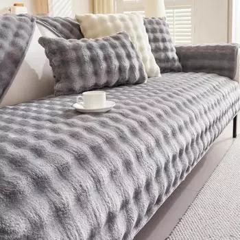 Утолщенный плюшевый чехол для дивана в гостиной, противоскользящий коврик для дивана, зимний теплый фланелевый супер мягкий чехол для диванной подушки, домашний декор 70x70 A