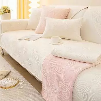 Утолщенный плюшевый чехол для диванной подушки, скандинавский универсальный чехол для дивана, нескользящий L-образный чехол для дивана, диванное полотенце для гостиной и дома A 70x70cm 1pc