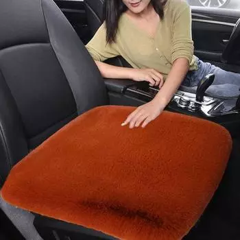 Утолщенный плюшевый комплект подушек для автомобильного сиденья, противоскользящий дизайн, влагоотводящий, простая установка, мягкий 1pc чёрный