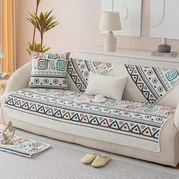 Утолщенный плюшевый противоскользящий коврик для дивана в гостиной в стиле бохо, марокканский стиль, подушка для дивана, полотенце, все включено, чехол для углового дивана, дом A 70x70cm 1pc