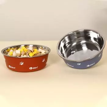 Утолщенный поддон для корма для домашних животных, двухслойная кормушка для домашних животных, миска для кормления кошек, щенков, котят L серый