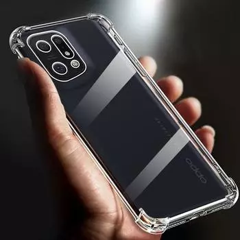 Утолщенный противоударный чехол Airbag Clear 6.55 Soft Tpu Phone Case For Oppo Find X5 case 5G Transparent Back Cover PFFM10 Funda cases For Oppo Find X5 чистый