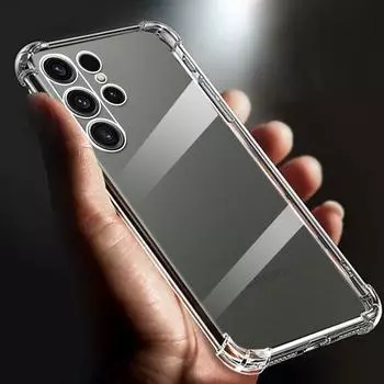 Утолщенный противоударный прозрачный мягкий чехол для телефона TPU с подушкой безопасности для Samsung Galaxy S24 Ultra S23 прозрачный плюс задняя крышка S 24 23 чехлы For samsung S24 чистый