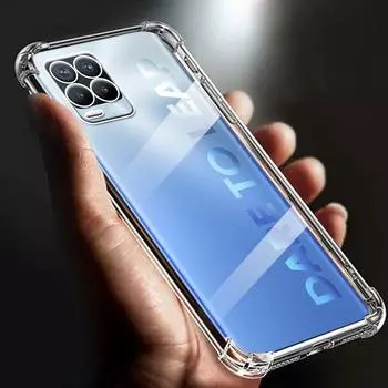 Утолщенный противоударный прозрачный мягкий чехол для телефона TPU с подушкой безопасности для Realme 8 Pro, прозрачная задняя крышка 4G 6,4 дюйма, чехлы RMX3081 Funda For Realme 8 Pro чистый