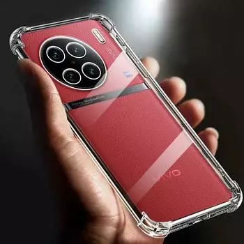 Утолщенный противоударный прозрачный мягкий чехол для телефона TPU с подушкой безопасности для Vivo X90 Pro plus, прозрачная задняя крышка, чехлы x90pro+ Funda for vivoX90 pro plus прозрачный