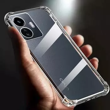 Утолщенный противоударный прозрачный мягкий чехол для телефона TPU с подушкой безопасности для Vivo Y77, чехол 5 г, прозрачная задняя крышка, чехол Y 77 Funda for Vivo Y77 5G прозрачный