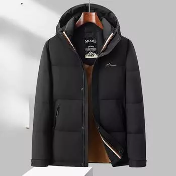 Утолщенный пуховик с капюшоном, зимняя новая мужская средняя и длинная пуховая куртка M