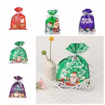 Утолщенный рождественский мешок для конфет Санта-Клаус Подарочный мешок с завязкой Рождественская упаковочная сумка Домашний декор 1