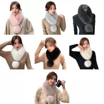 Утолщенный шарф из искусственного меха, классический дышащий незамерзающий воротник зимнего пальто хаки