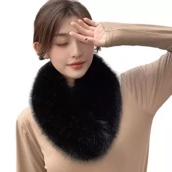 Утолщенный шарф из искусственного меха, классический дышащий незамерзающий воротник зимнего пальто A бежевый