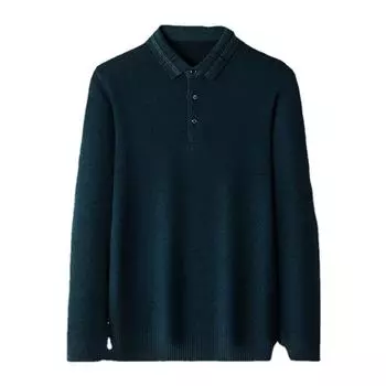 Утолщенный шерстяной свитер из чистой шерсти для мужчин на осень и зиму. Новый модный теплый пуловер с отворотом, утягивающий свитер для молодежи и людей среднего возраста. M