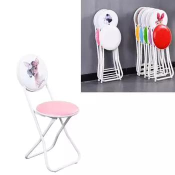 Утолщенный складной стул, простой домашний круглый табурет для офисных компьютерных столов FaUKic 1#