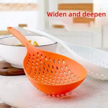 Утолщенный совок для пельменей, кухонный совок для лапши с длинной ручкой, бытовой сливной совок, сито, домашний совок White