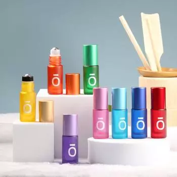 Утолщенный стеклянный флакон-роллер для путешествий Флакон-роллер для эфирных масел Флакон-роллер Флакон для духов 5ml красный