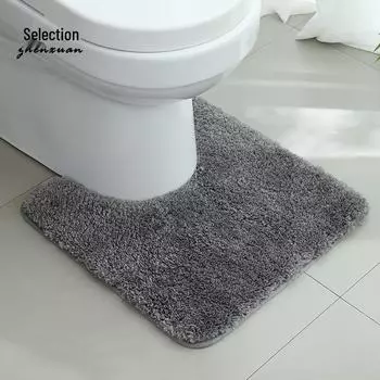 Утолщенный U-образный нескользящий впитывающий коврик для унитаза - грязеотталкивающий коврик для ванной и кровати 50x40 cm