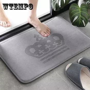 Утолщенный впитывающий коврик Crown, нескользящий коврик для пола в ванной, для кухни, спальни, домашнего ковра, украшения для студенческих комнат, ковры и коврики для дома 40*60cm серый