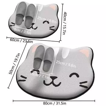 Утолщенный впитывающий коврик для пола специальной формы для ванной комнаты, фланелевый коврик для унитаза, нескользящий и устойчивый к грязи коврик для ног в душевой комнате 400MMx600MM