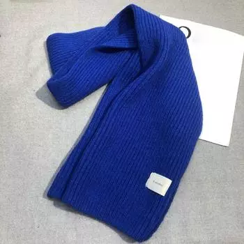 Утолщенный вязаный шарф однотонный женский шарф зимний модный термошейный утеплитель для женщин и мужчин 12