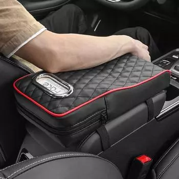 Утолщенный защитный коврик для подлокотника, экономящий место, чехол для подлокотника автомобиля, принадлежности для салона автомобиля With Pocket-Brown