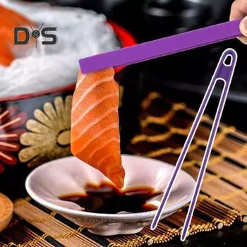 Утолщенный зажим для еды. Удобная ручка. Практичный кухонный зажим без запаха. чёрный