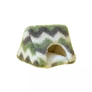 Утолщенный зимний домик для хомяка, теплое гнездо-палатка для попугая, туннель-укрытие для крысы на зиму и осень S зелёный