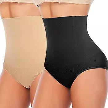 Утягивающее нижнее белье Трусики с высокой талией для женщин Трусики для коррекции фигуры Послеродовые утягивающие трусы Нижнее белье XS/S бежевый