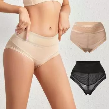 Утягивающие брюки с высокой талией для женщин, корректирующие послеродовой живот, утягивающие бедра, дышащее утягивающее нижнее белье через плечо 2XL бежевый
