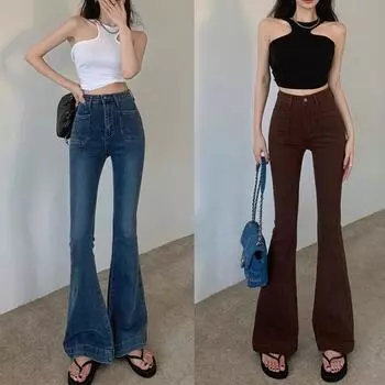 Утягивающие брюки-стрейч в стиле ретро с мини-динамиками S синий