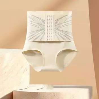 Утягивающие трусы с высокой талией, утягивающие живот, бесшовные трусики для женщин XXL чёрный