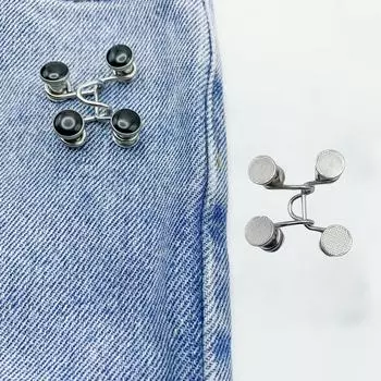 Утягивающий пояс для брюк, съемный, без гвоздей, регулируемый, меньшего размера, серебряная сетка