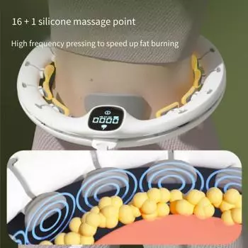 Утяжеленные обручи Hula Circle для взрослых, для похудения, большие размеры для взрослых, умные упражнения 2 в 1, регулируемые, со съемными узлами белый