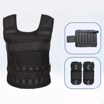 Утяжеленный жилет, регулируемый по весу, пустая тренировочная куртка для силовых тренировок в спортзале, путешествия 20 kg