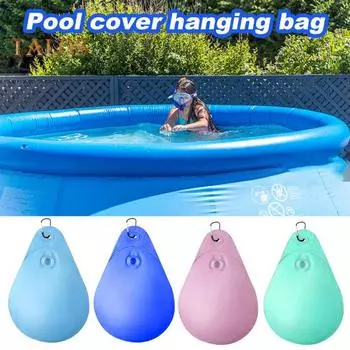 Утяжелители для покрытия бассейна, герметичные подвесные мешки для воды с крючками, устойчивые к замерзанию, зимние утяжелители для покрытия бассейна на земле 8pcs светло-синий