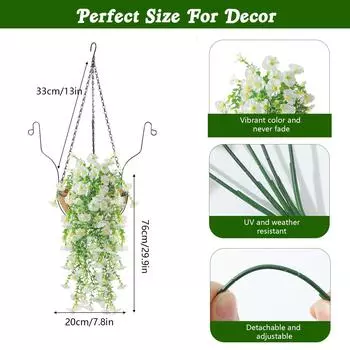 Утренняя настенная имитация ротанга искусственный цветок украшение для дома и сада One Size белый