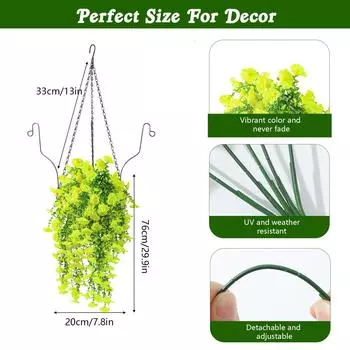 Утренняя настенная имитация ротанга искусственный цветок украшение для дома и сада One Size зелёный