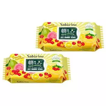 Утренняя тканевая маска Saborino Alarm Sheet Vitamin Smoothie Scent 28 листов x 2 [Набор 2]