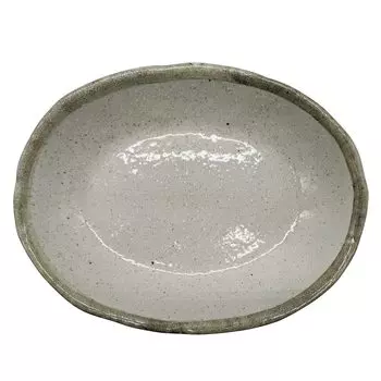 Utsuwa Roan Mino Ware Yamasaku Тарелка для карри, тарелка для пасты, овальная тарелка 29 x 23 см, белая карацу, сделано в Японии, приблизительно. 520-0140 белый