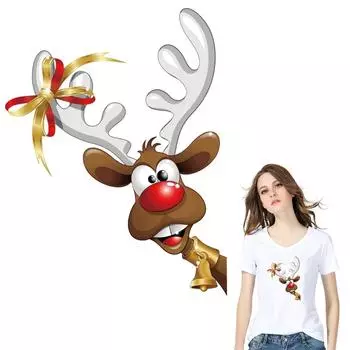 Утюг на нашивке, рождественские толстовки с оленями, наклейки на одежду своими руками, термопресс, аппликация, футболка Ropa, теплопередача, можно стирать 20x26cm