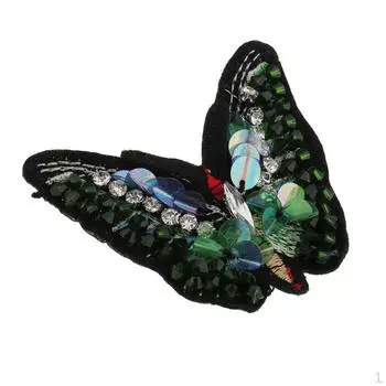 Утюг/пришить вышитую аппликацию со стразами и блестками, нашивка-бабочка, сделай сам, для одежды, сумки, декора обуви