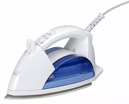 Утюг Toshiba с паровым шнуром Легкий Вес Приблизительно Компактный Регулировка температуры 3 уровня Оставьте включенным Синий Серый TA-C40-L 0.95 кг