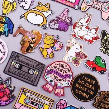 Утюговые нашивки для одежды, вышивка, наклейка на одежду, вышитые нашивки для одежды, термоклеевые нашивки