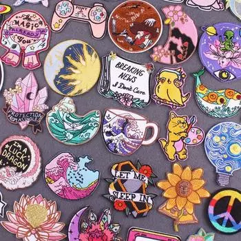 Утюговые нашивки для одежды, вышивка, наклейка на одежду, вышитые нашивки для одежды, термоклеевые нашивки